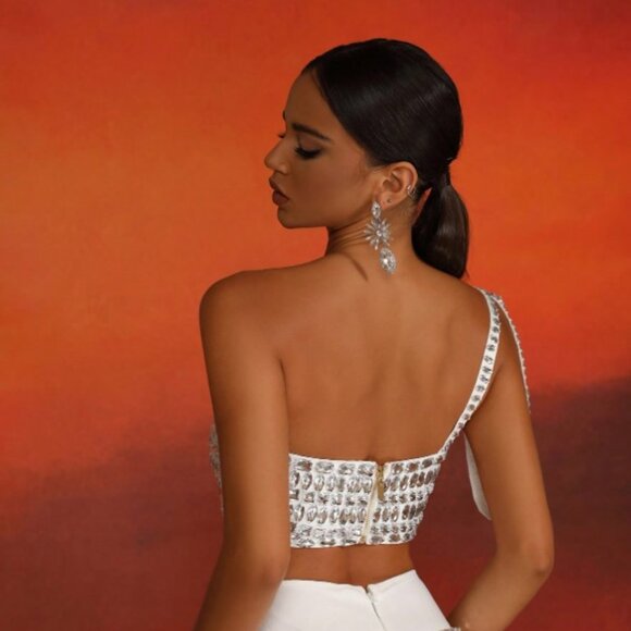 Women’s One Shoulder Bandage Evening Dress - Picture 12 of 12